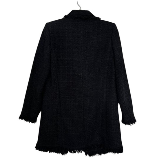 Zara Tweed Textured Boucle Pearl Button Blazer Jacket Black Size XS - Picture 5 of 15